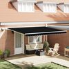 vidaXL Toldo Retr&aacute;til Manual Preto 450 &times; 300 cm Tecido e A&ccedil;o