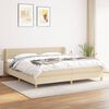 vidaXL Cama com molas/colch&atilde;o 200x200 cm tecido cor creme