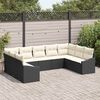 vidaXL Conjunto de Sof&aacute; de Jardim 9 pcs Preto Rattan Sint&eacute;tico