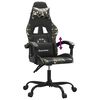 vidaXL Cadeira gaming couro artificial preto e camuflado