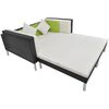 vidaXL 4 pcs conjunto lounge de jardim c/ almofadões vime PE preto