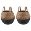 vidaXL Cachepot com al&ccedil;as 2 unid. Preto &Oslash; 22 x 20 cm 100% Erva marinha