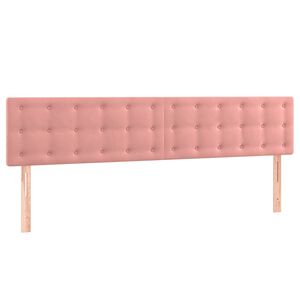 vidaXL Cabeceira de cama 2 pcs veludo 100x5x78/88 cm rosa