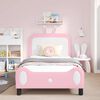 vidaXL Estrutura de Cama Infantil com Cabeceira Rosa 90 x 200 cm PU