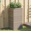 vidaXL Vaso/floreira de jardim 2 pcs 40x40x80 cm vime PE cinzento