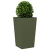 vidaXL Vaso/floreira de jardim 45x45x75 cm a&ccedil;o verde azeitona