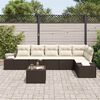 vidaXL Conjunto de Sofá de Jardim 7 pcs Marrom e Creme vime PE