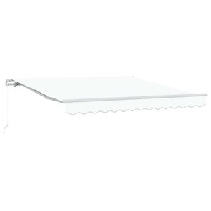 vidaXL Toldo Retr&aacute;til Manual Branco 350 x 250 cm Poli&eacute;ster e Alum&iacute;nio