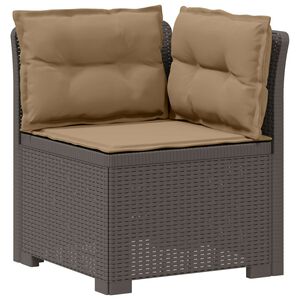 vidaXL Sof&aacute; de Jardim 1 Lugar com Almofadas Look Rattan PP