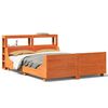 vidaXL Cama sem colch&atilde;o 135x190 cm madeira pinho maci&ccedil;a castanho-mel