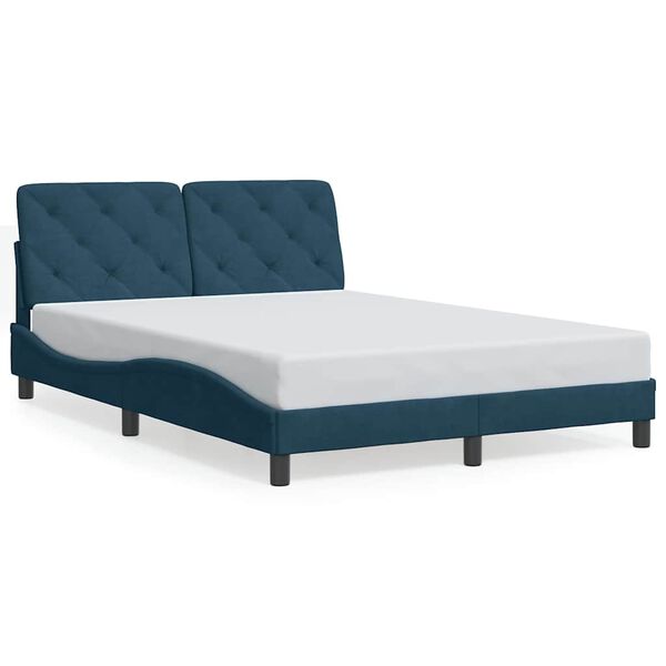 vidaXL Estrutura de cama sem colch&atilde;o 120x200 cm veludo azul