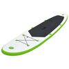 vidaXL Conjunto prancha de paddle SUP insuflável verde e branco