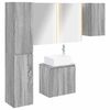 vidaXL Conjunto de Arm&aacute;rios para Banheiro 5 unid. Sonoma cinzento