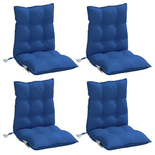 vidaXL Almofad&otilde;es cadeira encosto baixo 4 pcs tecido oxford azul real