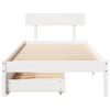 vidaXL Cama sem colchão 75x190 cm madeira de pinho maciça branco