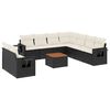 vidaXL 10 pcs conjunto sof&aacute;s de jardim c/ almofad&otilde;es vime PE preto