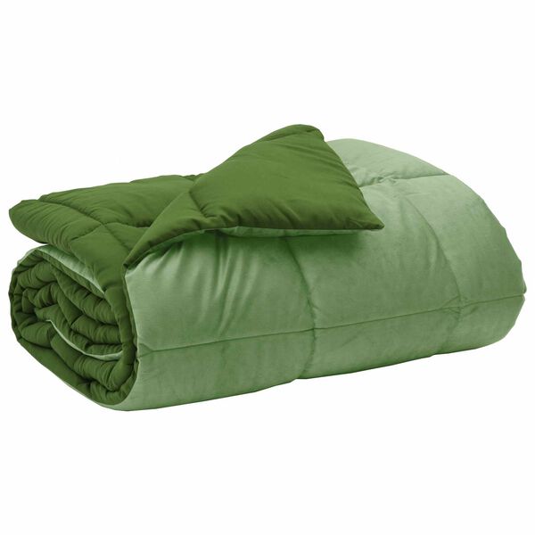 vidaXL Edredom de Inverno Colchonete Verde 140 x 200 cm Microfibra