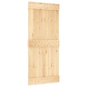 vidaXL Porta Deslizante NARVIK Natural e Preto 90 x 210 cm (213,5 cm)