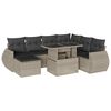 vidaXL 8 pcs conj. sof&aacute;s jardim c/ almofad&otilde;es vime PE cinzento-claro