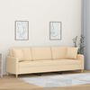 vidaXL Sof&aacute; 3 lugares c/ almofadas/almofad&otilde;es 210 cm tecido cor creme