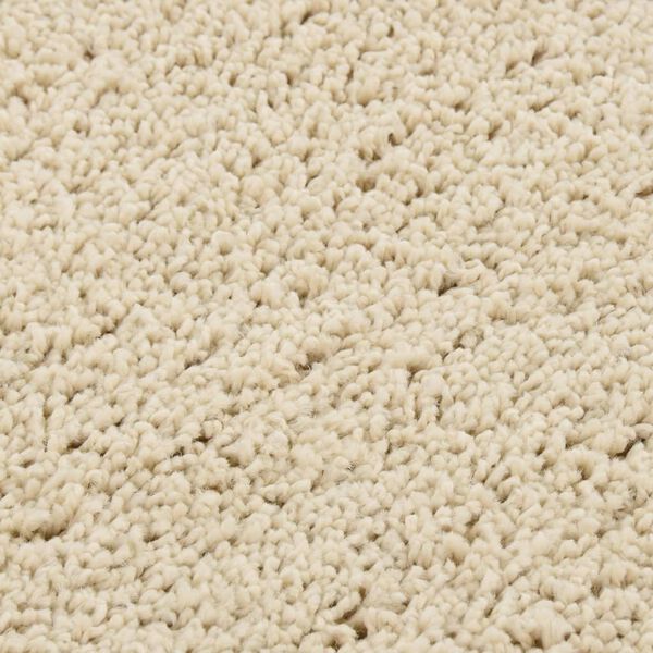vidaXL Tapete shaggy 200x290 cm antiderrapante cor creme