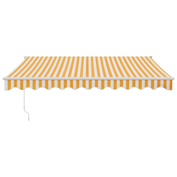 vidaXL Toldo retr&aacute;til 3x2,5 m tecido e alum&iacute;nio amarelo e branco