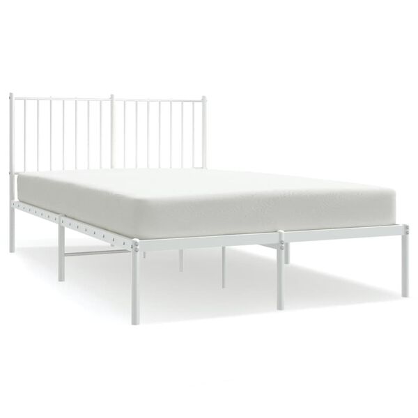 vidaXL Estrutura de cama com cabeceira 120x200 cm metal branco