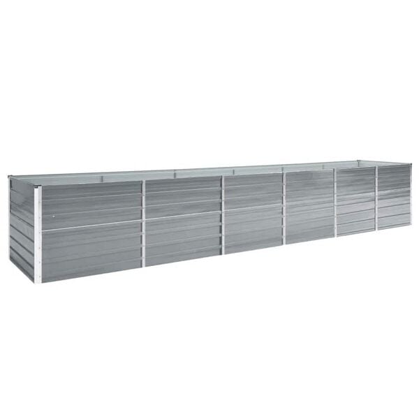 vidaXL Canteiro elevado de jardim 480x80x77cm a&ccedil;o galvanizado cinzento