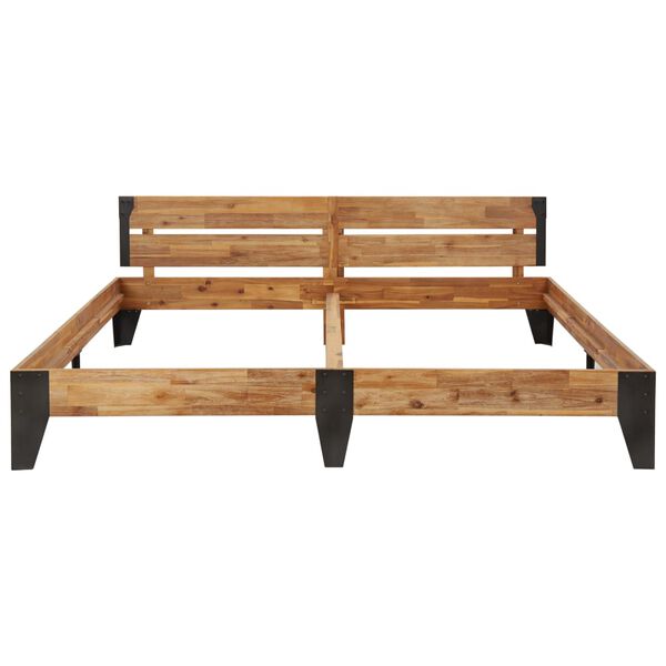 vidaXL Estrutura de cama 200x200 cm ac&aacute;cia maci&ccedil;a acabamento escovado