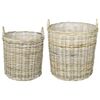 vidaXL Cesta de Plantas GENDT 2 unid. Cinza Natural Rattan Kubu
