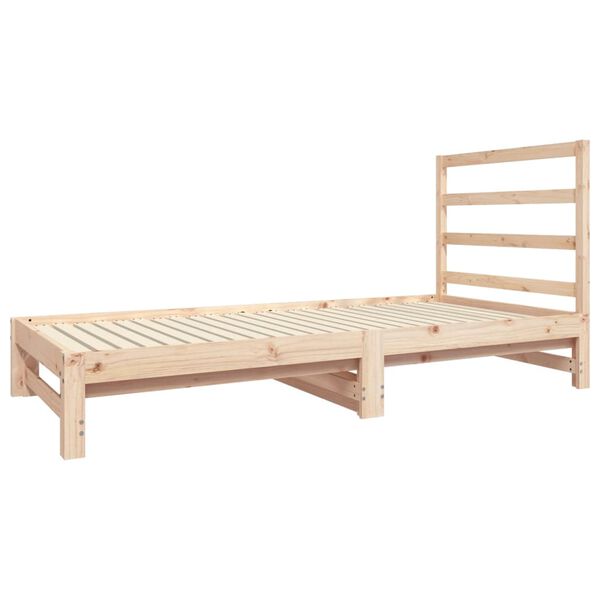 vidaXL Estrutura sof&aacute;-cama de puxar 2x(90x190) cm pinho maci&ccedil;o