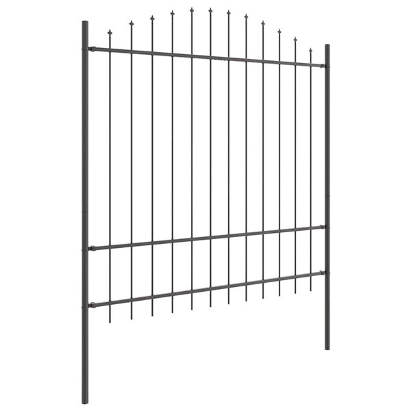 vidaXL Cerca para Jardim 5 pcs Cinzeto 170 x 215 cm A&ccedil;o revestido a p&oacute;