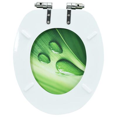 vidaXL Assento sanita c/ tampa fecho suave MDF design gotas água verde
