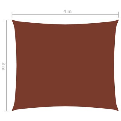 vidaXL Para-sol estilo vela tecido oxford retangular 3x4 m terracota