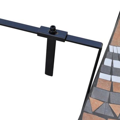 vidaXL Mesa de varanda suspensa mosaico terracota e branco