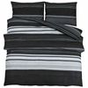 vidaXL 2 unid. 200 x 220 cm + 80 x 80 cm 100% Cotton Black Stripes