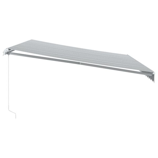 vidaXL Toldo retr&aacute;til manual 500x350 cm antracite e branco