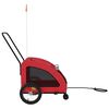 vidaXL Reboque bicicleta animais tecido oxford/ferro vermelho