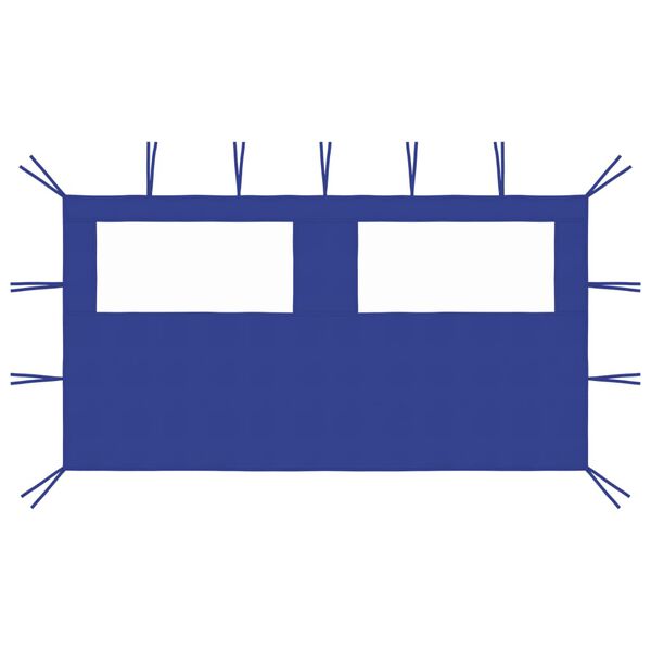 vidaXL Paredes laterais para gazebo com janelas 4x2 azul