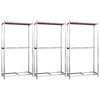 vidaXL Unidades 2 prateleiras p/ pneus 3pcs 110x40x180 cm a&ccedil;o prateado