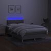 vidaXL Cama box spring c/ colch&atilde;o e LED 120x190 cm tecido cinza-claro