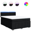 vidaXL Cama com molas/colch&atilde;o 160x200 cm tecido preto