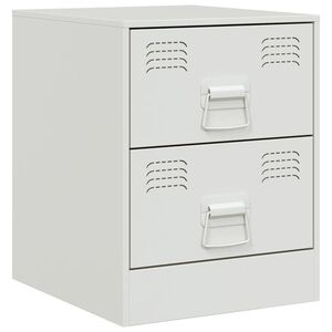 vidaXL Mesa de cabeceira 34,5x39x44 cm aço branco