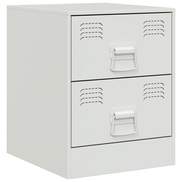 vidaXL Mesa de cabeceira 34,5x39x44 cm aço branco