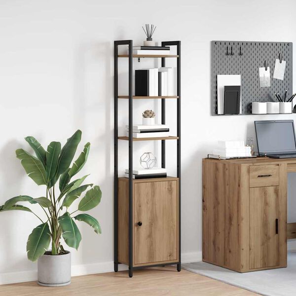 vidaXL Gabinete de Livros Carvalho Artesanal 40 x 24 x 161 cm