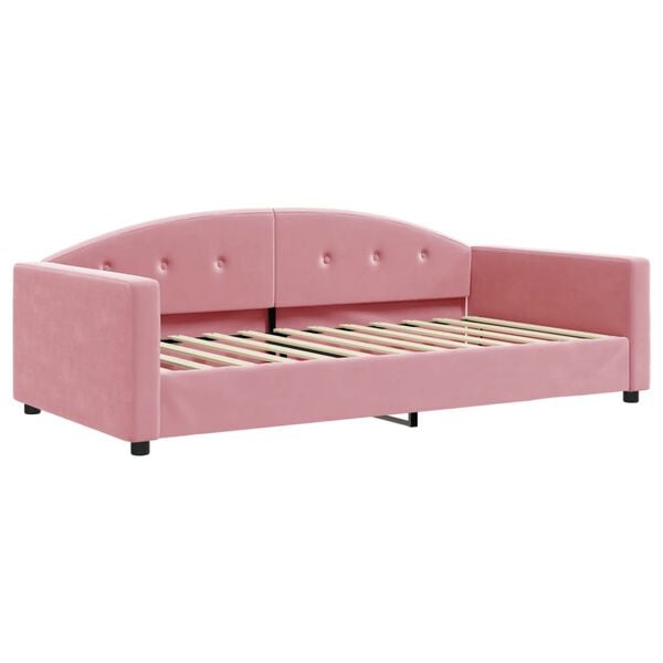 vidaXL Sof&aacute;-cama com gavet&atilde;o e colch&otilde;es 100x200 cm veludo rosa
