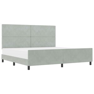 vidaXL Cama Box com cabeceira Cinzento-claro 200 x 200 cm Veludo