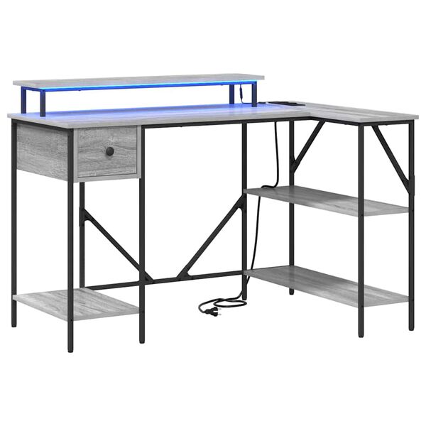 vidaXL Mesa Cinza Sonoma 120 x 79 x 86,5 cm Madeira processada