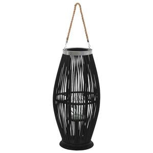 vidaXL Suporte para vela suspenso 60 cm bambu preto