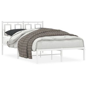 vidaXL Estrutura de cama com cabeceira 120x200 cm metal branco